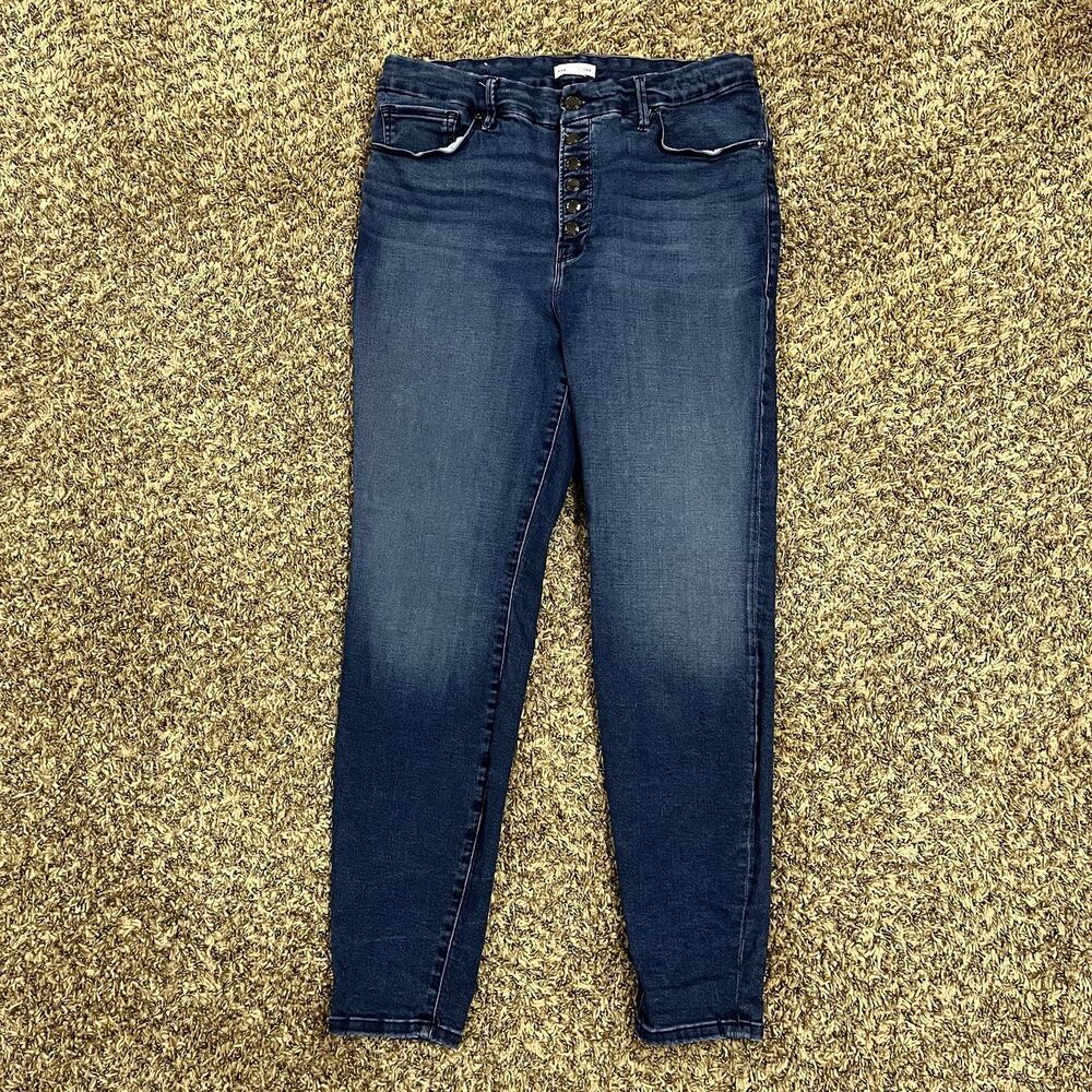 Good American Good Legs Button Fly Jeans size 16 - Picture 2 of 6